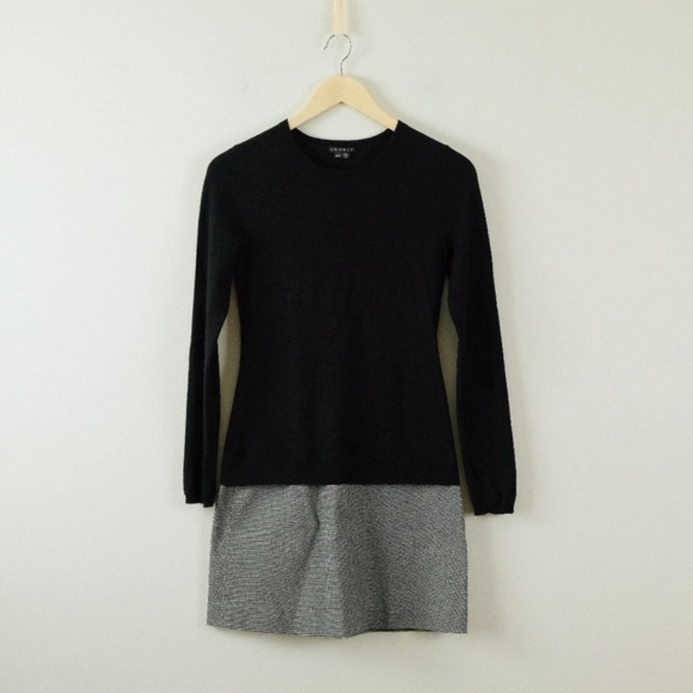 Theory Adaine Legal Houndstooth Sweater Dress